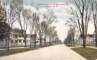 Sunset Avenue Utica, New York Postcard