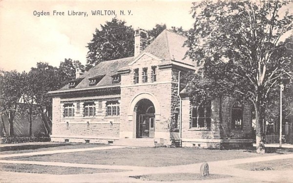 Ogden Free Library Walton, New York Postcard