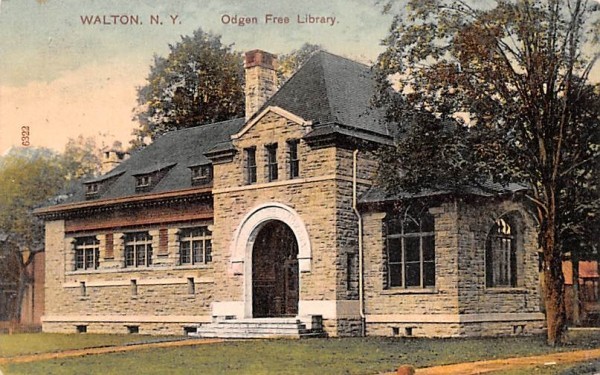 Odgen Free Library Walton, New York Postcard