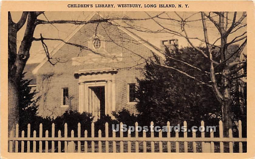 Children's Library - Westbury, New York NY Postcard