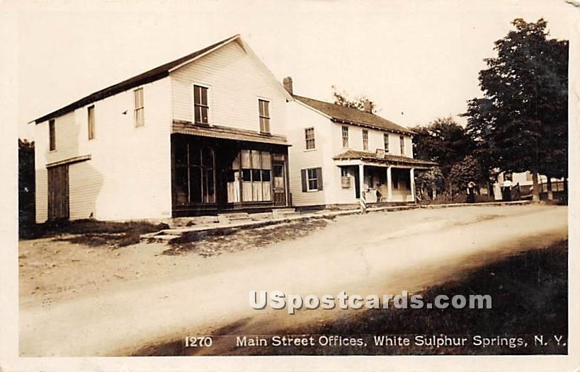 Main Street Offices - White Sulphur Springs, New York NY Postcard
