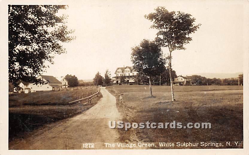 The Village Green - White Sulphur Springs, New York NY Postcard