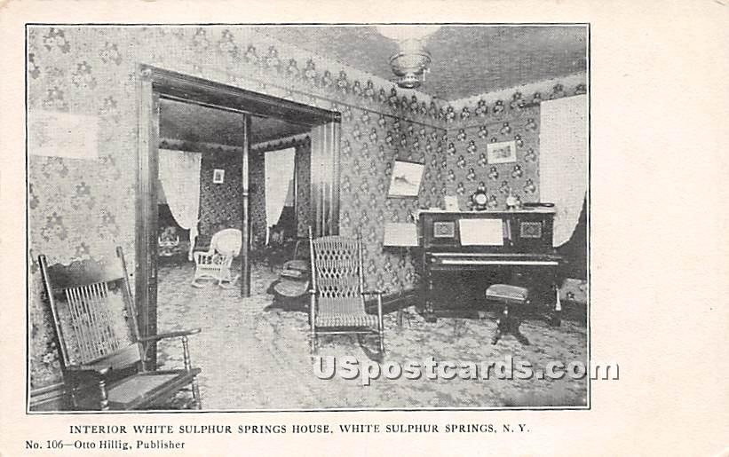 Interior White Sulphur Springs House - New York NY Postcard