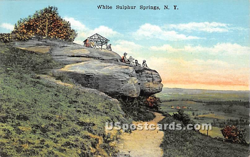 Rock Scene - White Sulphur Springs, New York NY Postcard