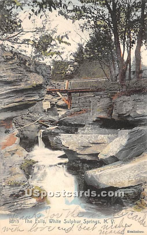 The Falls - White Sulphur Springs, New York NY Postcard
