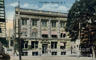 Post Office - Waverly, New York NY Postcard