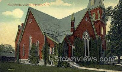 Presbyterian Church - Waverly, New York NY Postcard