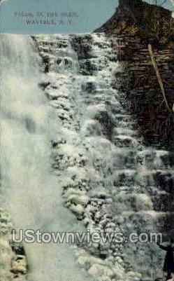 Falls, in the Glen - Waverly, New York NY Postcard