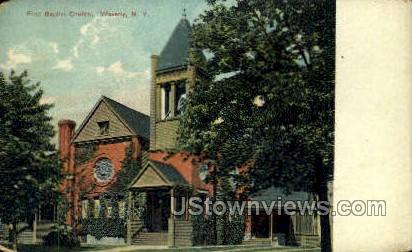 First Baptist Church - Waverly, New York NY Postcard