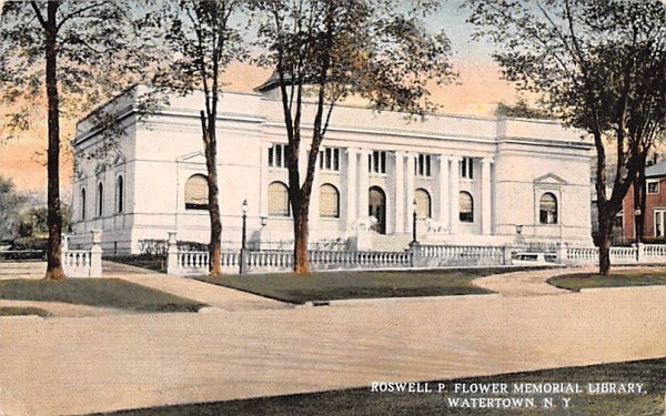 Roswell P Flower Memorial Library Watertown, New York Postcard