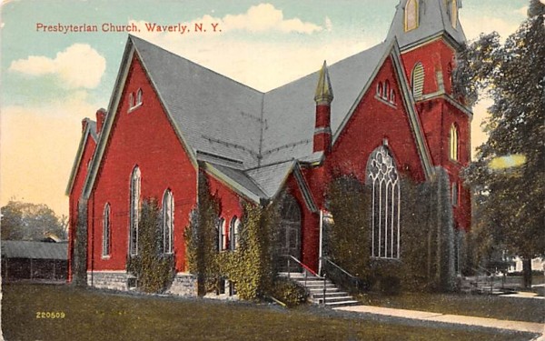 Presbyterian Church Waverly, New York Postcard