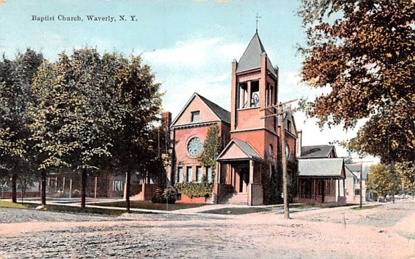 Baptist Church Waverly, New York Postcard