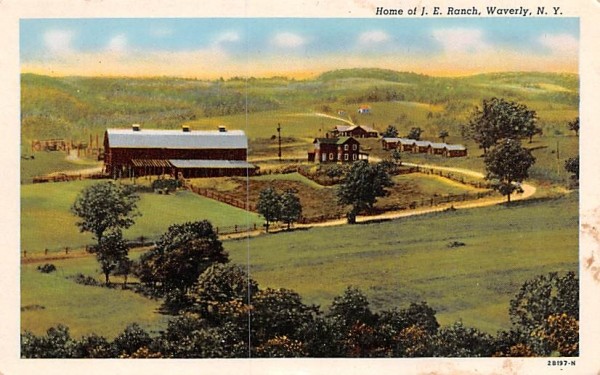 Home of JE Ranch Waverly, New York Postcard