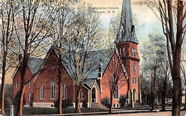 Presbyterian Church Waverly, New York Postcard