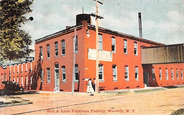 Hall & Lyon Furniture Factory Waverly, New York Postcard