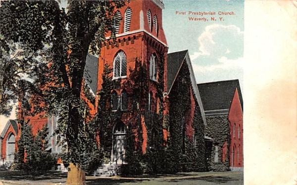 First Presbyterian Church Waverly, New York Postcard