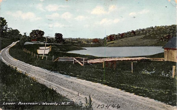 Lower Reservoir Waverly, New York Postcard