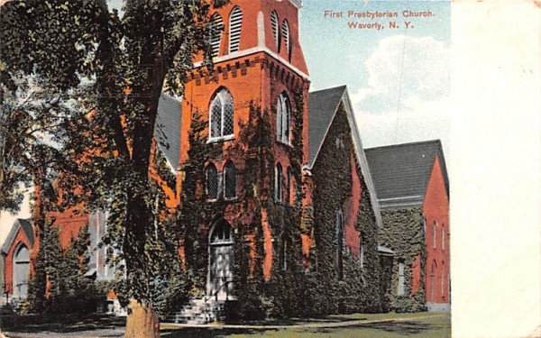 First Presbyterian Church Waverly, New York Postcard