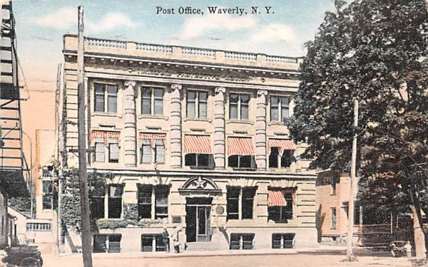 Post Office Waverly, New York Postcard