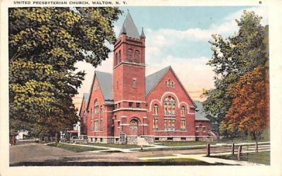 United Presbyterian Church Walton, New York Postcard