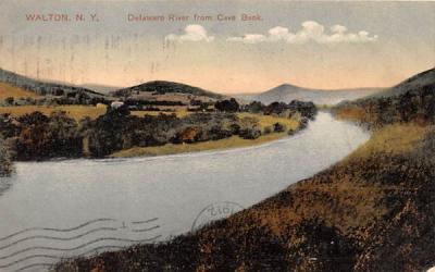 Delaware River from Cave Bank Walton, New York Postcard