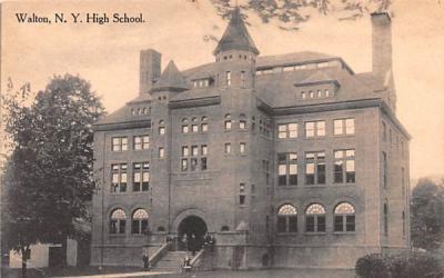 High School Walton, New York Postcard