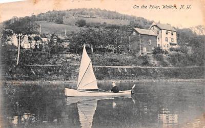 On the River Walton, New York Postcard