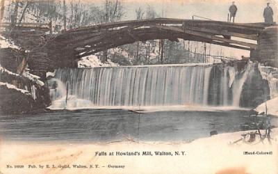 Falls at Howland's Mill Walton, New York Postcard