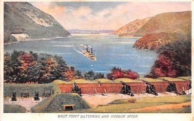 West Point batteries & Hudson River New York Postcard