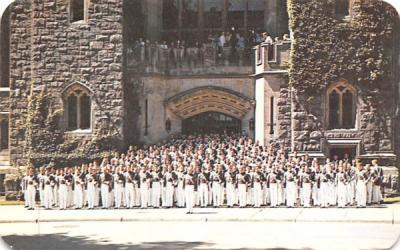 Cadets in Front of Washington Hall West Point, New York Postcard