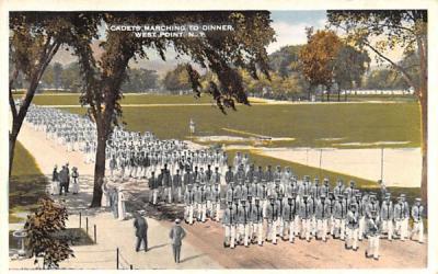 Cadets Marching to Dinner West Point, New York Postcard