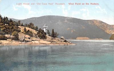 Light House & Old Crow Nest Mountain West Point, New York Postcard