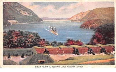 West Point batteries & Hudson River New York Postcard