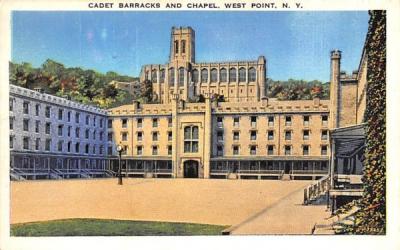 Cadet Barracks & Chapel West Point, New York Postcard