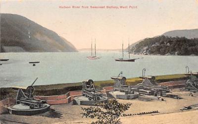 Hudson River from Seacoast Battery West Point, New York Postcard