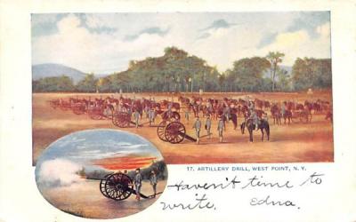 Artillery Drill West Point, New York Postcard