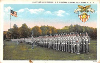 Cadets at Dress Parade West Point, New York Postcard