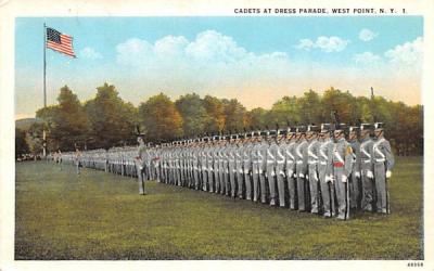 Cadets at Dress Parade West Point, New York Postcard