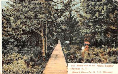 Board Walk White Sulphur Springs, New York Postcard