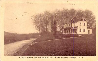 State Road to Youngsville White Sulphur Springs, New York Postcard