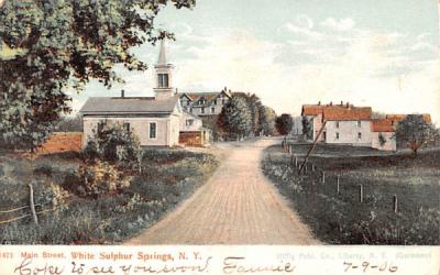 Main Street White Sulphur Springs, New York Postcard