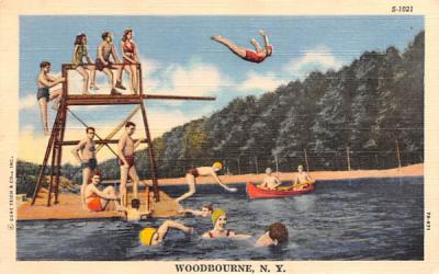 Swimming Woodbourne, New York Postcard