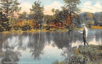 Fishing White Lake, New York Postcard