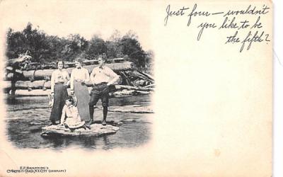 People on rock White Lake, New York Postcard