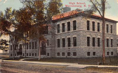 High School Warrensburg, New York Postcard