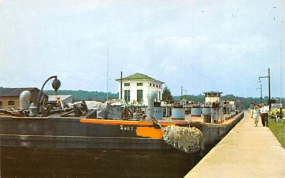 River Barge Waterford, New York Postcard