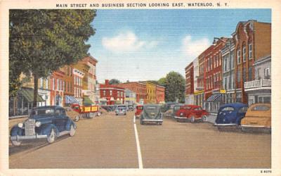 Main Street Waterloo, New York Postcard