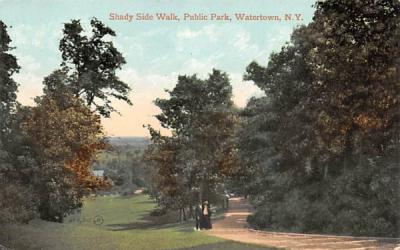 Shady Side Walk Watertown, New York Postcard
