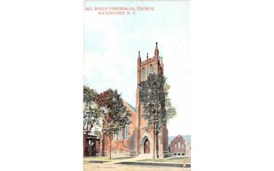All Souls Unionsalisl Church Watertown, New York Postcard