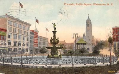 Fountain Watertown, New York Postcard